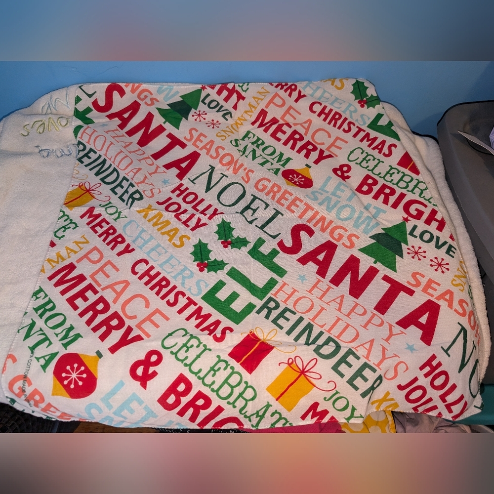 Kids Christmas Snowman and Christmas Words Bandanas Lot of 2 Pre-owned